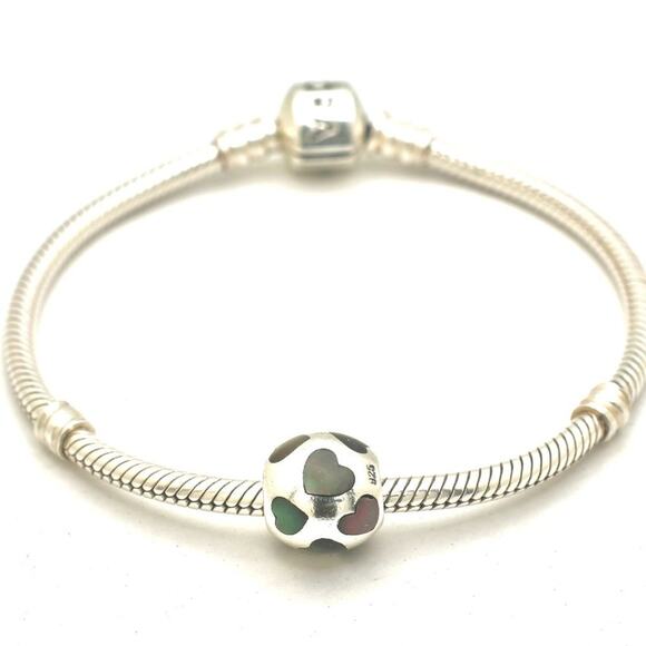 Authentic PANDORA Love Me Black Mother of Pearl Charm - 790398MPB - Picture 4 of 8